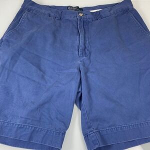 Polo Ralph Lauren Prospect Short Mens 34 Blue Cotton Chino Shorts Flaw